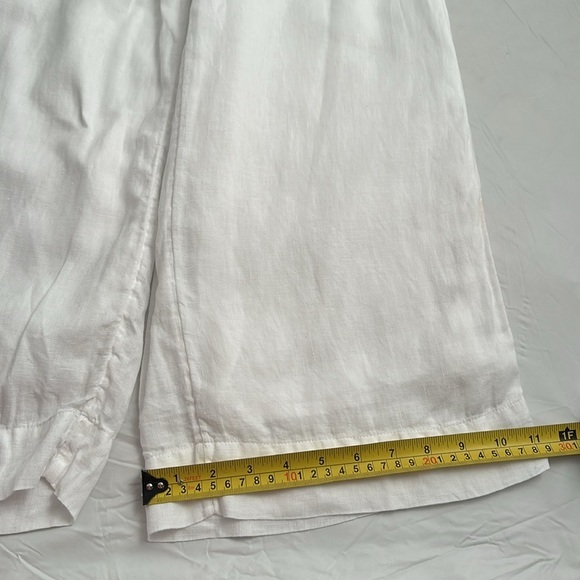 J Crew Seaside wide leg white cropped linen drawstring waist pants - Picture 8 of 16